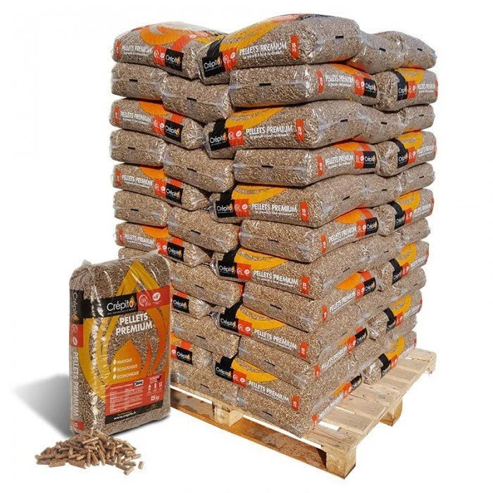 Granulés de bois Crépito – Palette de 72 sacs de 15 kg (1 080 kg)