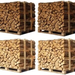 4 palettes de bûches de 40 cm – 2 chêne blanc + 2 hêtre/charme