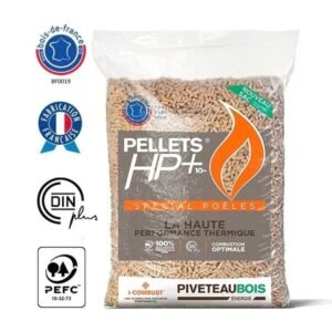 Granulés de bois Piveteau HP+ – Palette de 72 sacs de 15 kg (1 080 kg)